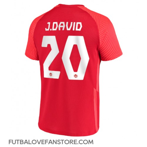 Kanada Jonathan David #20 Domáci futbalový dres MS 2022 Krátky Rukáv